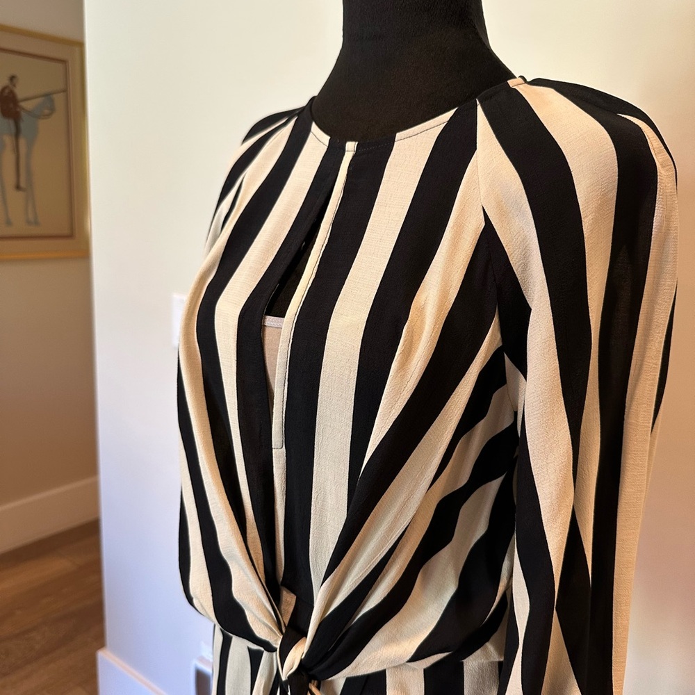 Topshop Black and White Striped Blouse - Picture 5 of 8
